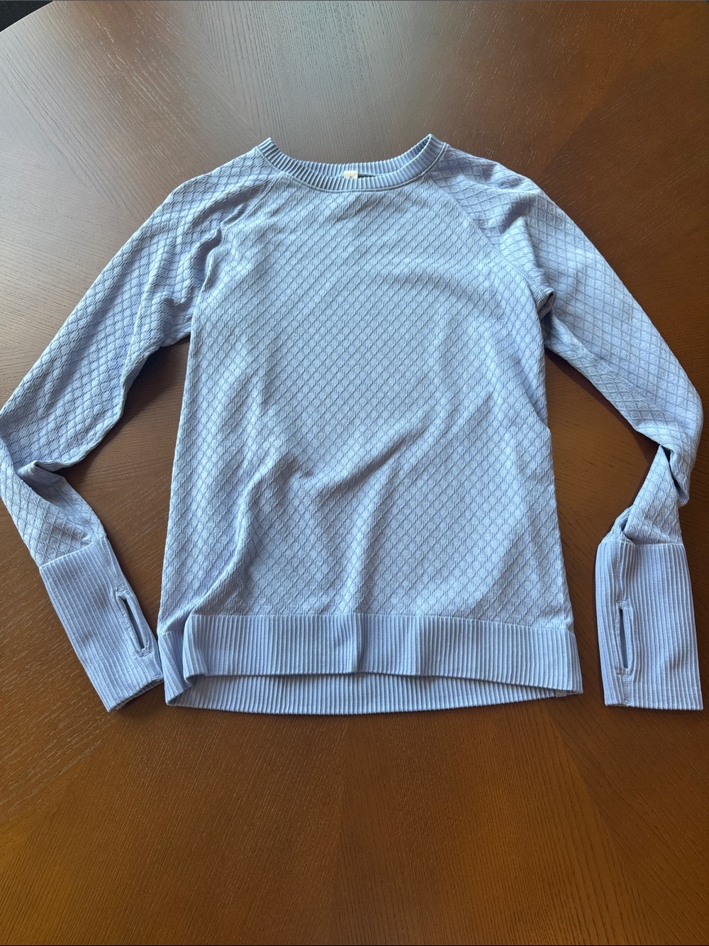Lululemon Athletica Blue Crewneck Sweater with Textured Knit